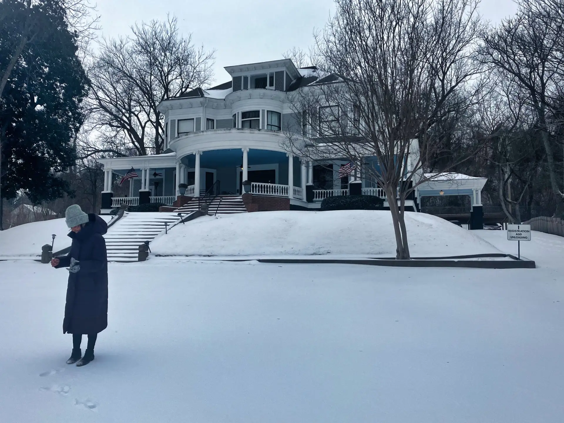 The Edwardian Inn on a snowy day